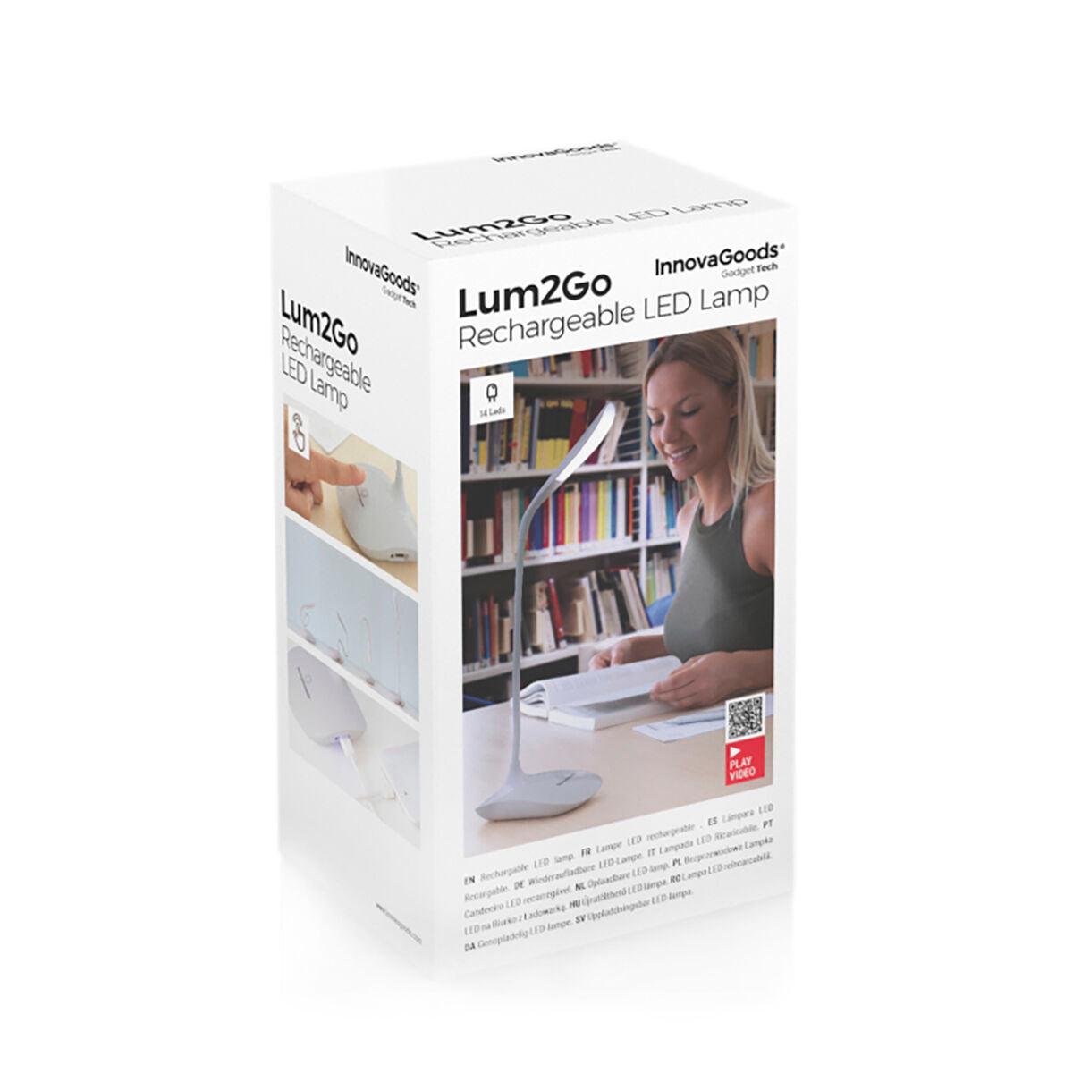 Luminária de mesa LED recarregável e sensível ao toque