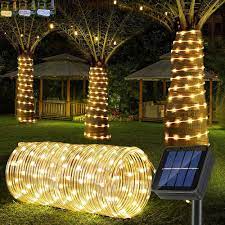 Fio de Luzes Solares LED 10m - Branco quente para Jardim e decoração