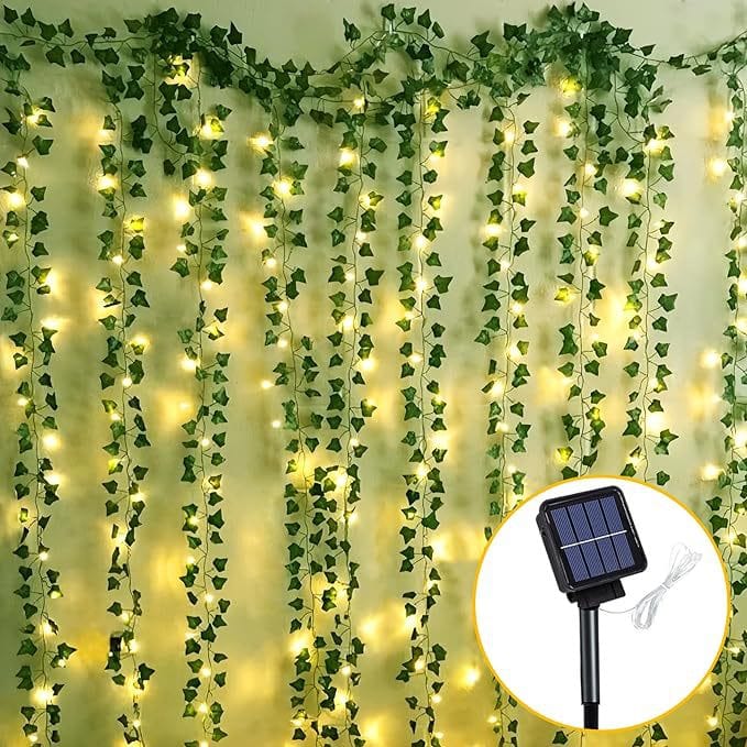 Fio de Luzes Solares LED 10m - Branco quente para Jardim e decoração